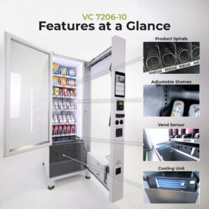 VC 7206-10C Small White Refrigerated Combo Machine w/10” Touchscreen view 3