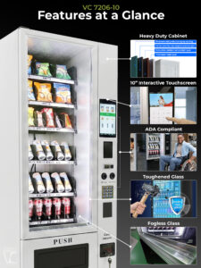 VC 7206-10C Small White Refrigerated Combo Machine w/10” Touchscreen view 4